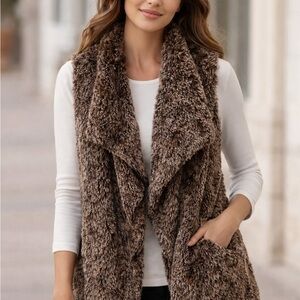 Women's Brown Faux Fur Vest